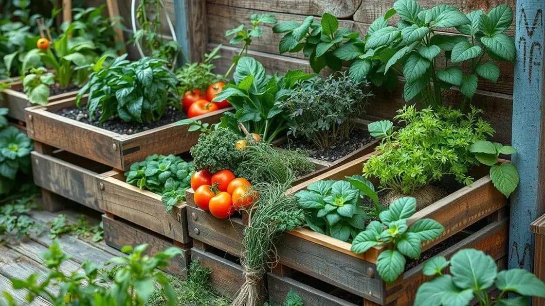 Reutilizando caixotes para cultivar temperos e hortaliças