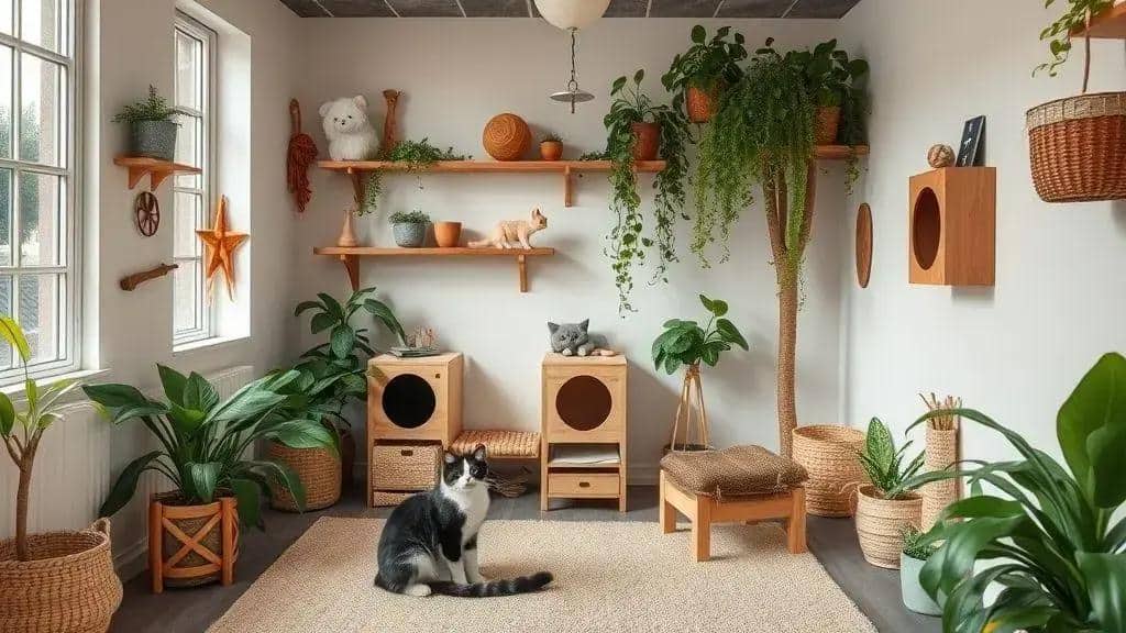15 Ideias de Paisagismo Interno para Estimular seu Gato que Não Sai de Casa